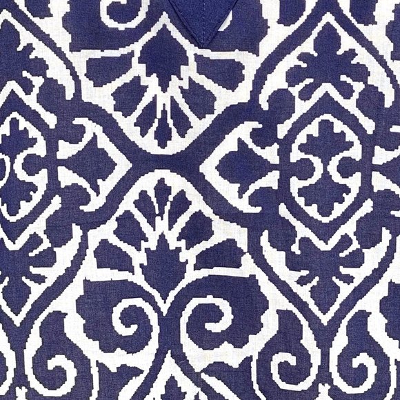 Caribbean Joe Batik Print Tunic Navy White NWT - Picture 5 of 7